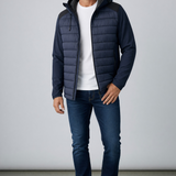 Scervino Street – Piumino Ibrido Bimaterico con Cappuccio – Blu Navy