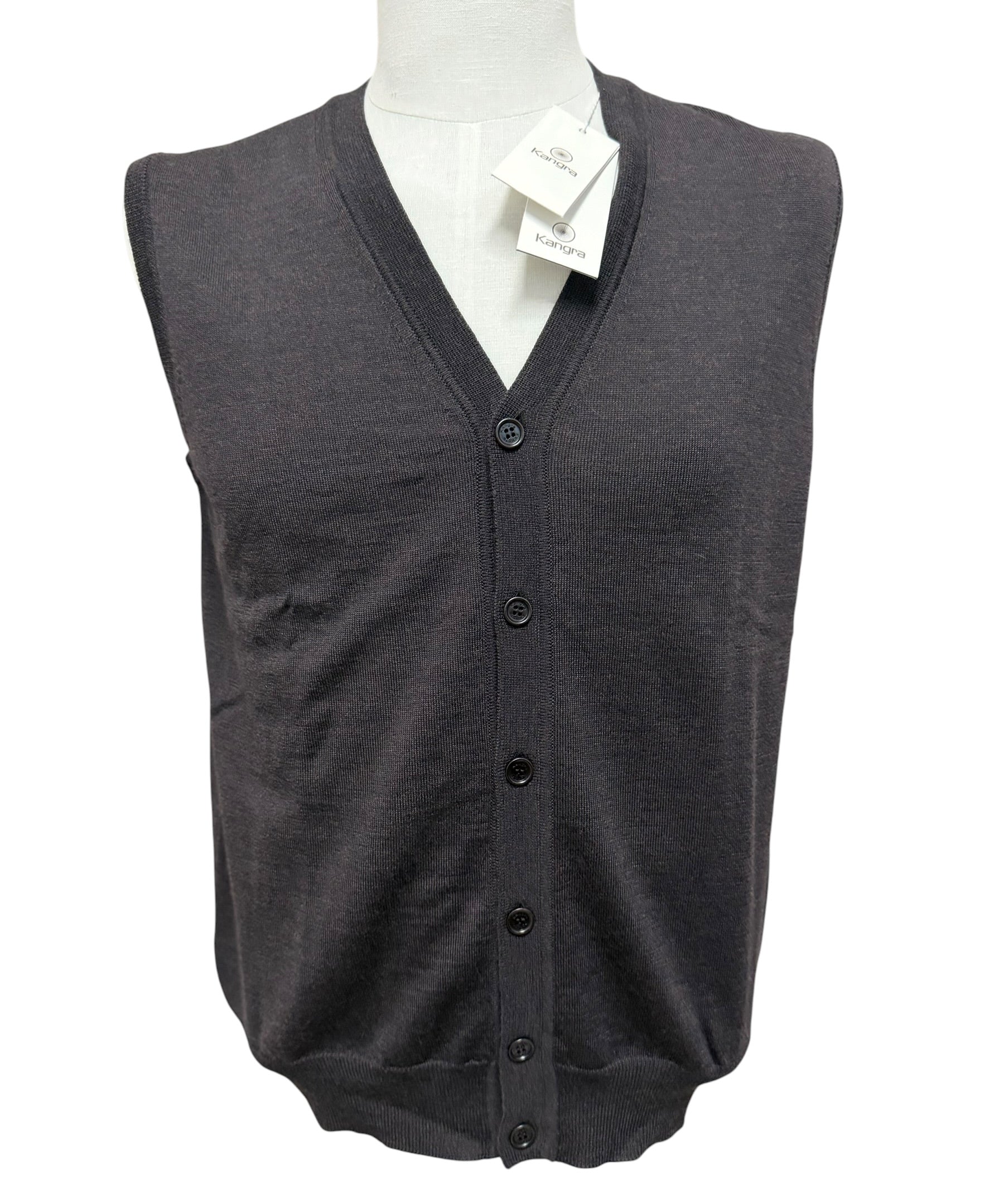 Gilet Uomo Kangra 100% Lana Merino Extrafine Marrone | Taglia 48