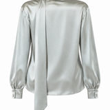 Malia Sage Green Satin Shirt with Scarf