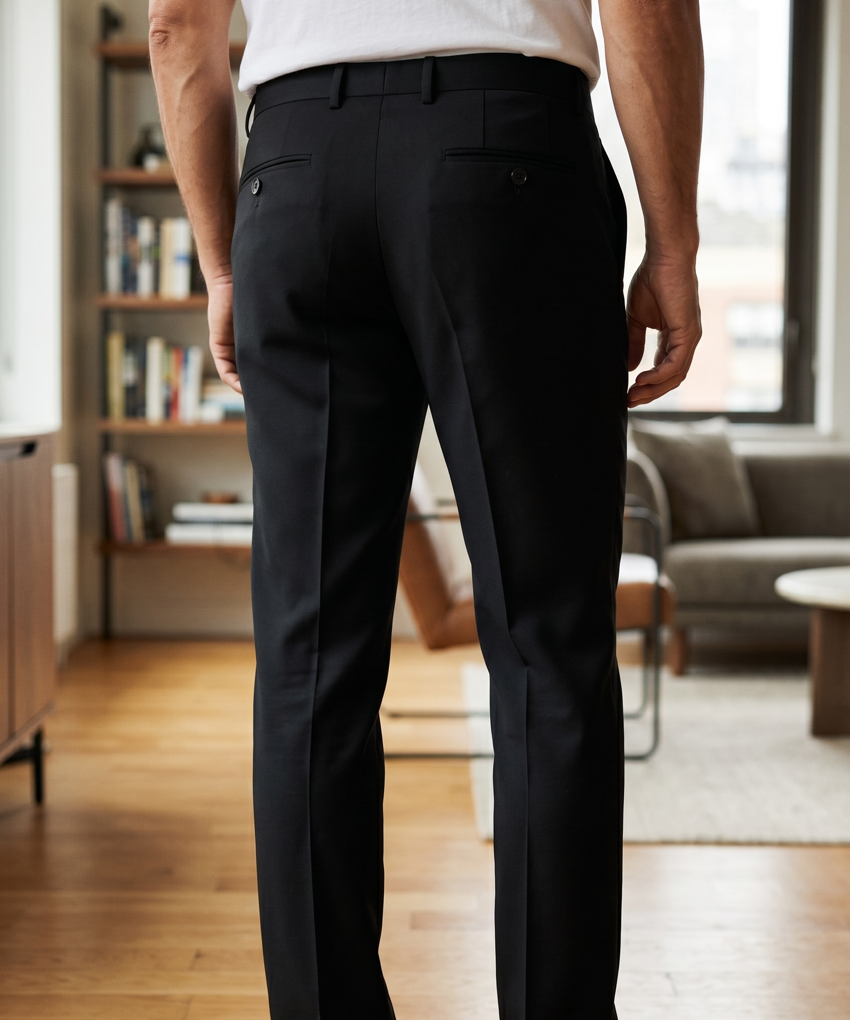 Lardini Sartorial Trousers in Pure Virgin Wool - Black - Size 50
