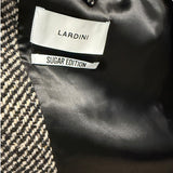 Lardini Single-Breasted Herringbone Wool Coat - Anthracite Grey