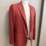 Giacca Barba Napoli Handmade - Lino, Seta e Lana - Rosso Melange - Taglia 50