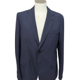 Abito Lardini Blu in Pura Lana - Trama Principe di Galles - Taglia 52