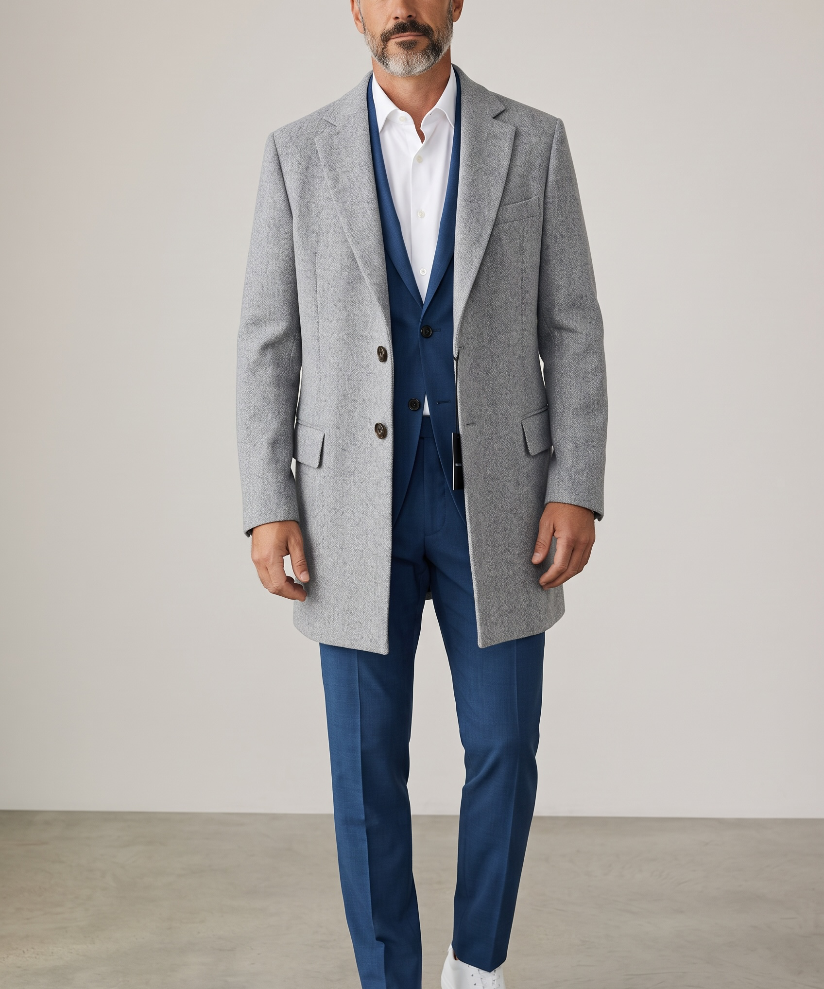 Takeshy Kurosawa – Cappotto Monopetto Sartoriale – Grigio Melange