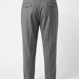 Massimo Brunelli Pantalone Elegante Grigio con Doppia Pence e Risvolto