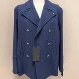 Cappotto Officina 36 Kim Doppiopetto in Misto Lana Blu