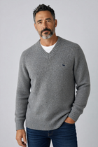 Harmont & Blaine – Maglione Scollo a V in Misto Lana e Cashmere – Grigio Melange