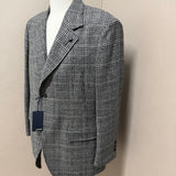 Lardini – Giacca Monopetto Hanse in Lana Vergine e Kashmir a Quadri – Grigio/Nero