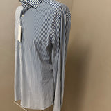 Xacus Active Shirt White and Blue Striped - Tailor Fit - Collar 42 (XL)
