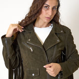 Giacca con Frange Vicolo in Vera Pelle