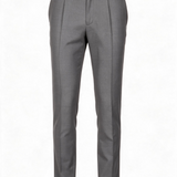 Lardini – Pantalone Sartoriale "Murat" in Pura Lana Vergine Stretch – Grigio Medio