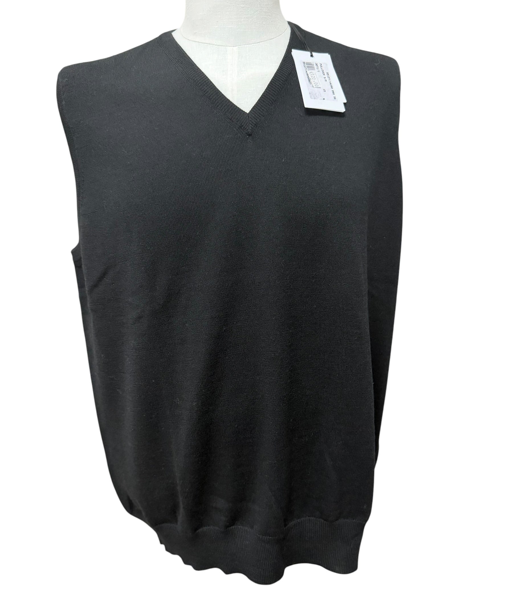 Gilet Uomo Gran Sasso in Lana Vergine Extrafine Merinos - Nero | Made in Italy taglia M (48)