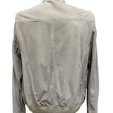 Emanuele Curci Suede Bomber Jacket - Sand Beige