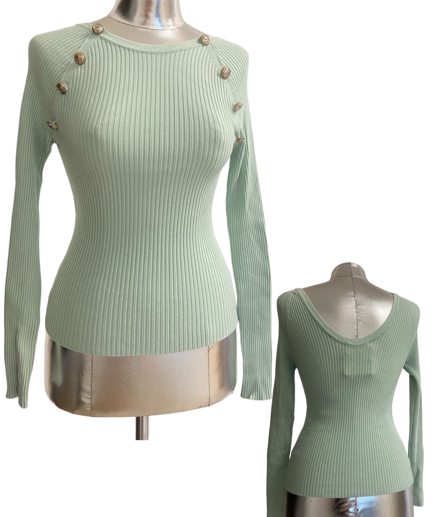 Ribbed knit top with buttons – Vicolo