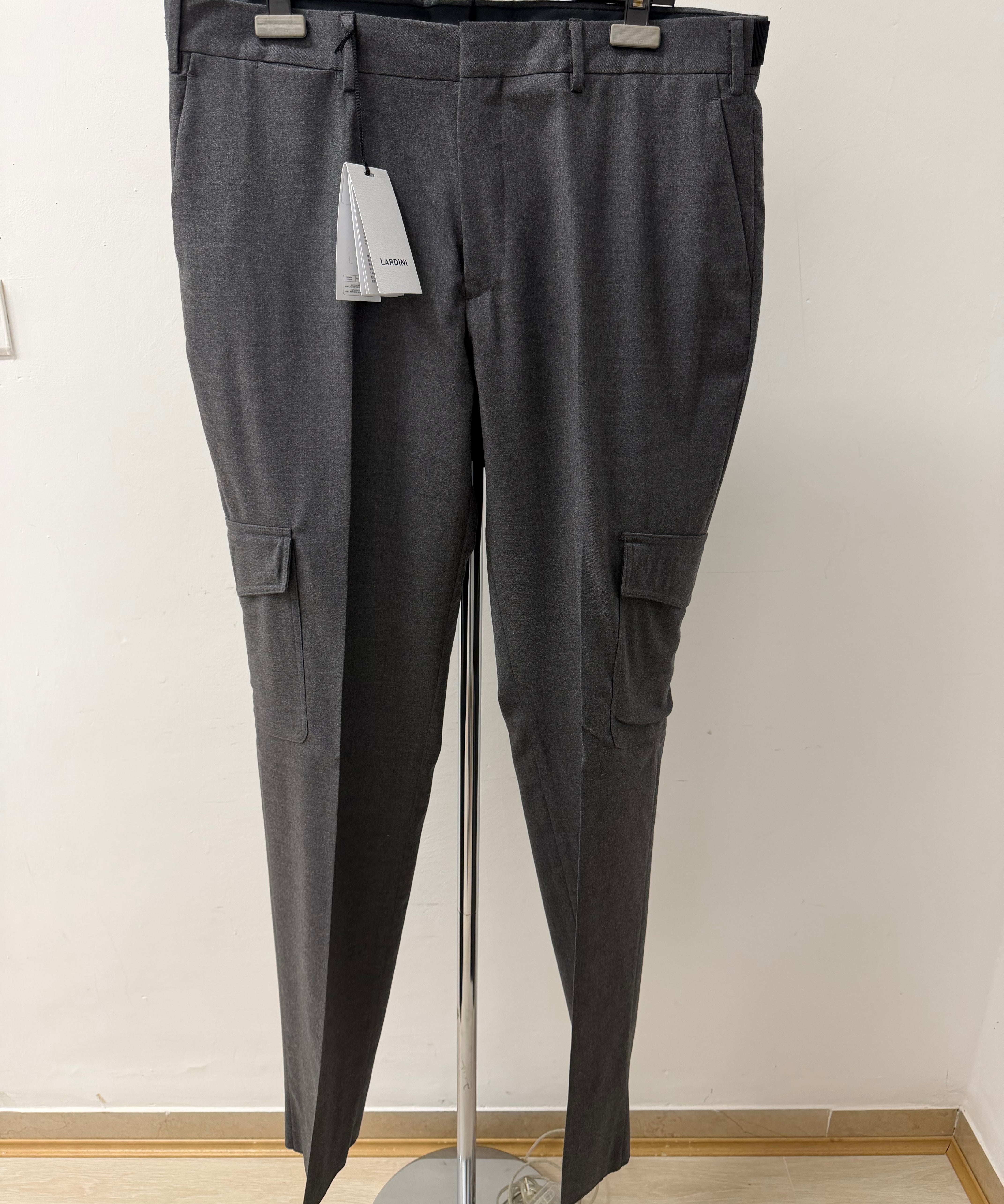 Lardini Cargo Sartorial Trousers – Anthracite Stretch Wool