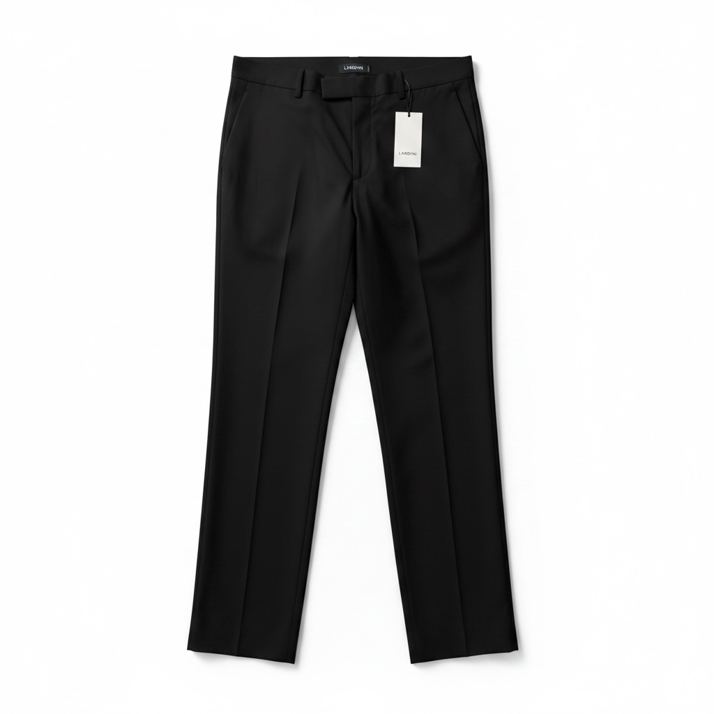Men's Lardini Black Fresco Wool Trousers - Size 52