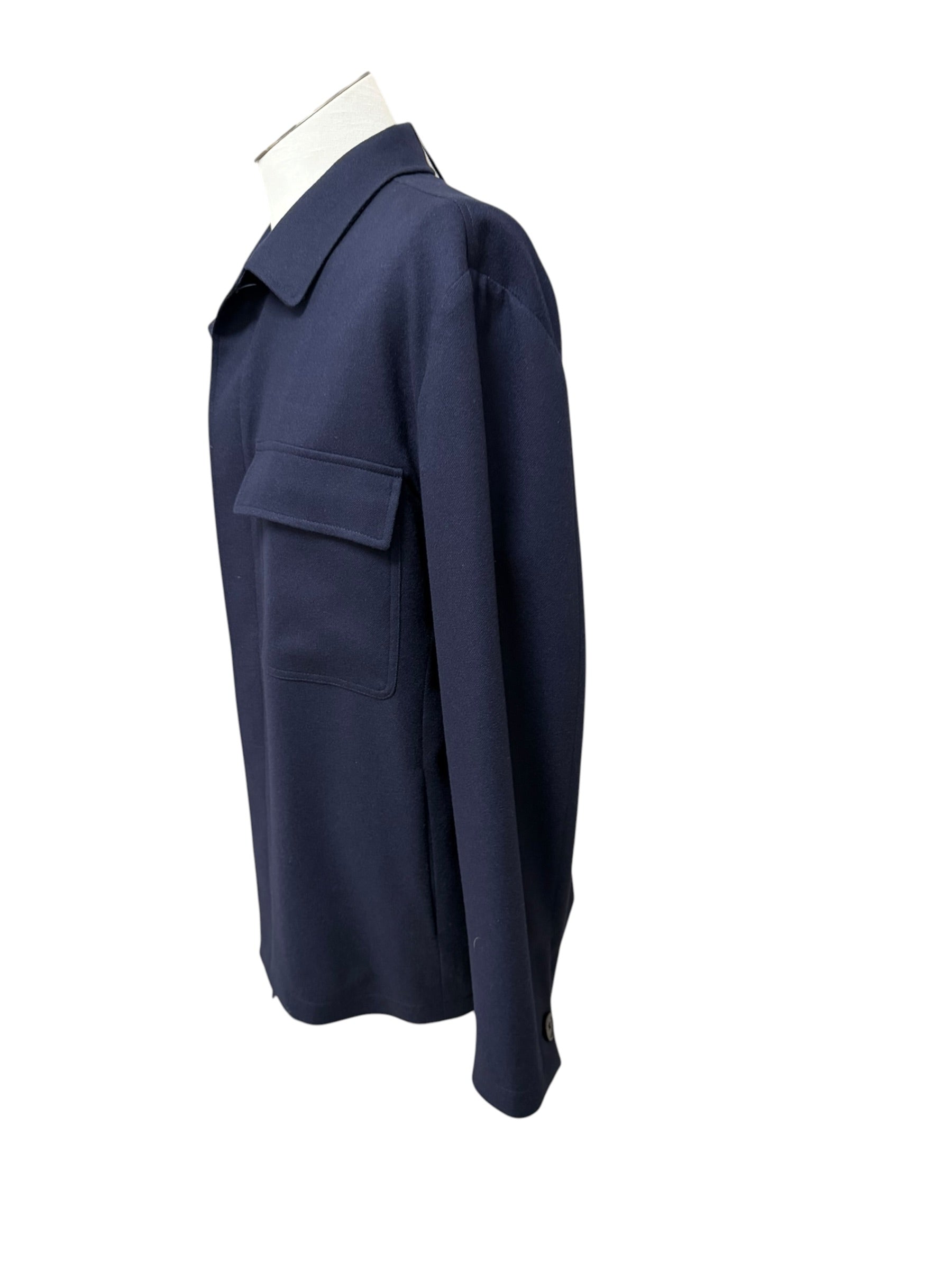 Giacca / Overshirt Lardini in Misto Lana e Kashmir blu, immagine 7