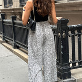 New York high-waisted polka dot trousers