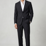 Lardini Sartorial Suit - Black Fresco Wool size 50