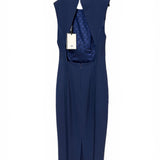 Crêpe stretch dress with criss-cross laces