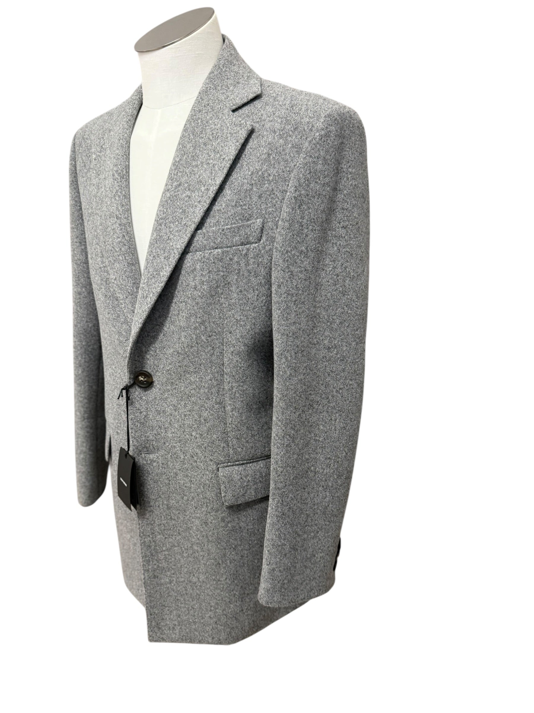 Takeshy Kurosawa – Cappotto Monopetto Sartoriale – Grigio Melange, immagine 7