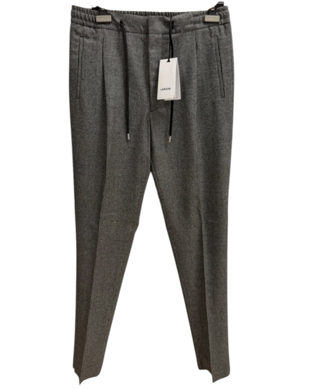 Pantaloni Lardini Misto Lana e Cashmere Taglia L (50) - Motivo Pied de Poule Grigio, immagine 2
