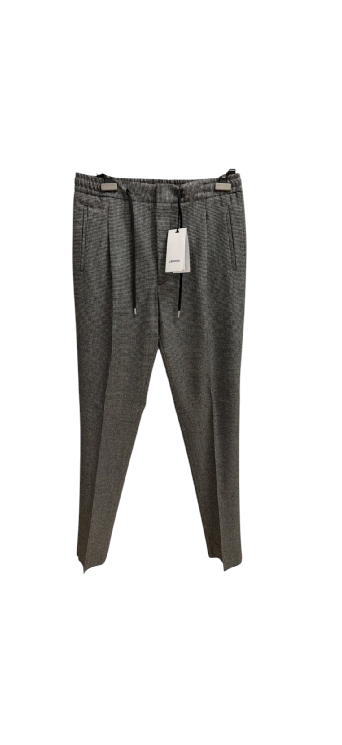 Pantaloni Lardini Misto Lana e Cashmere Taglia L (50) - Motivo Pied de Poule Grigio, immagine 2