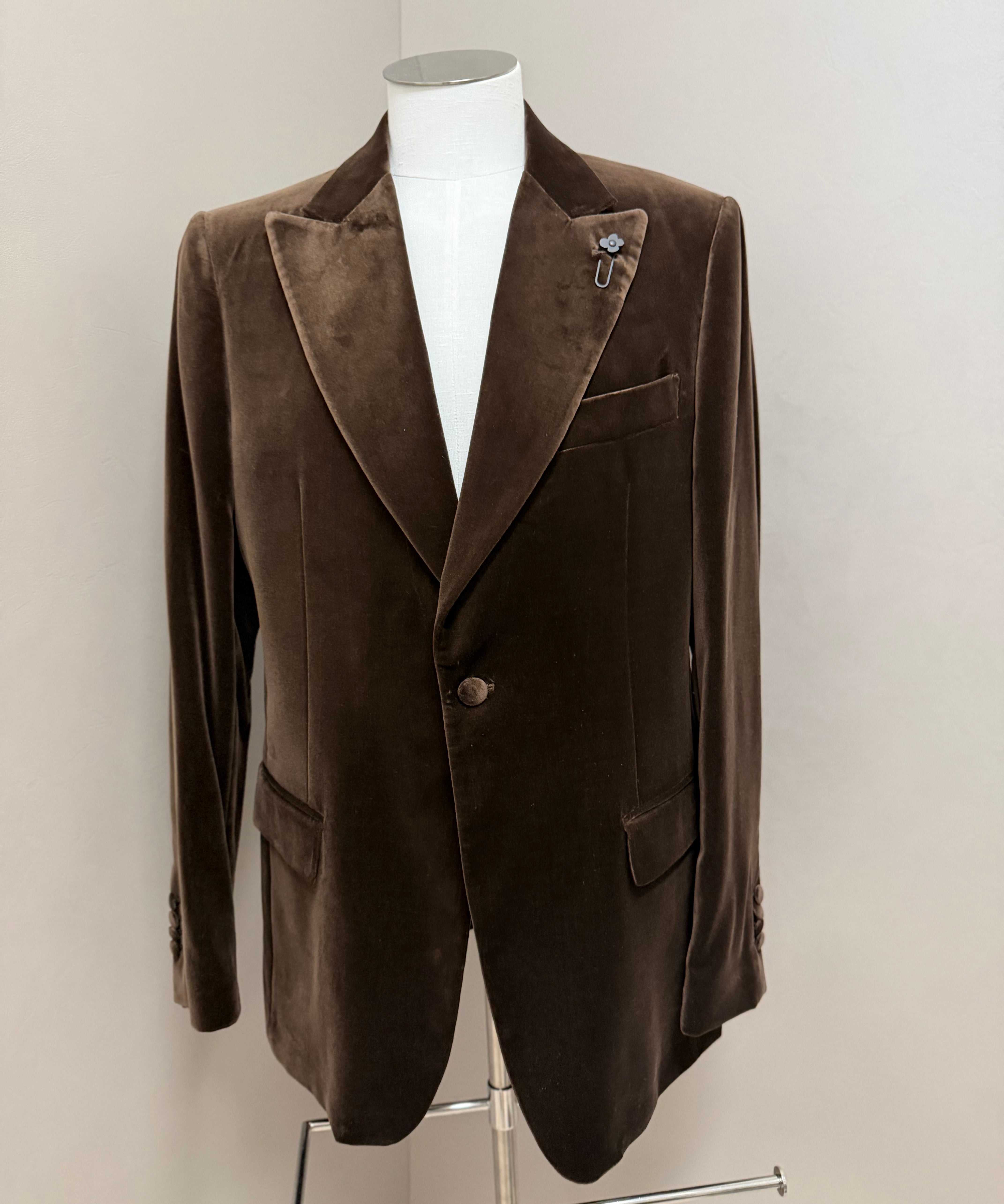 Lardini "Attitude" Velvet Jacket – Chocolate Brown