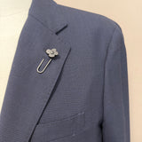 Abito Lardini Blu in Pura Lana - Trama Principe di Galles - Taglia 52