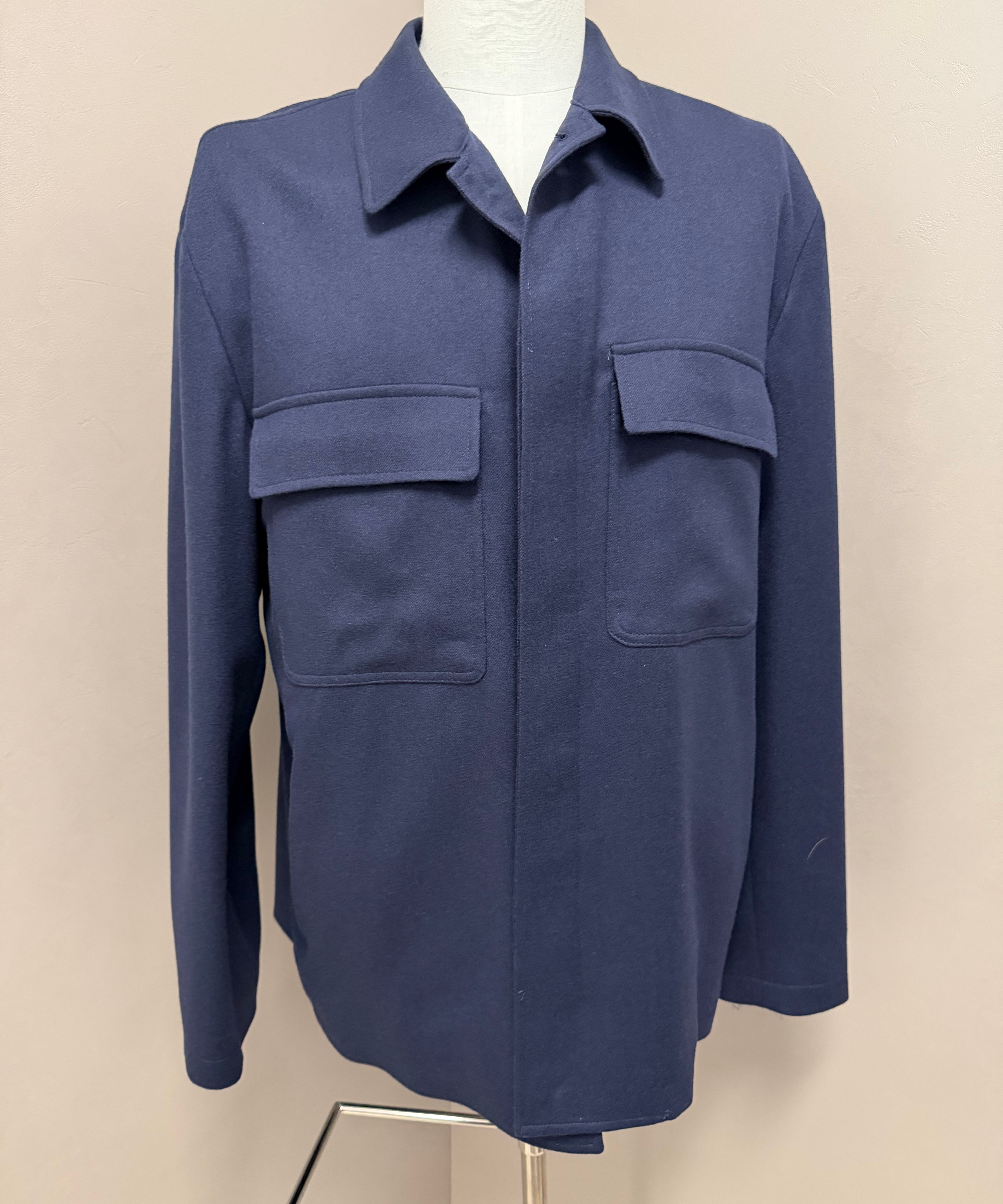 Lardini Cashmere and Wool Jacket/Shirt XL Navy Blue Beautiful