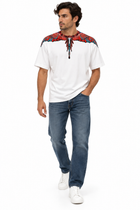 County of Milan – T-Shirt Uomo Bianca con Stampa Ali Multicolor in Cotone
