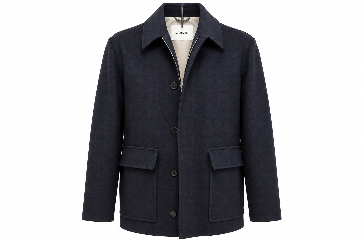 Giacca Uomo Lardini in Pura Lana Vergine Loro Piana Rain System – Blu Navy