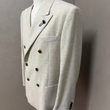 Lardini – Giacca Doppiopetto Uomo in Lana Vergine e Cashmere Beige Mélange