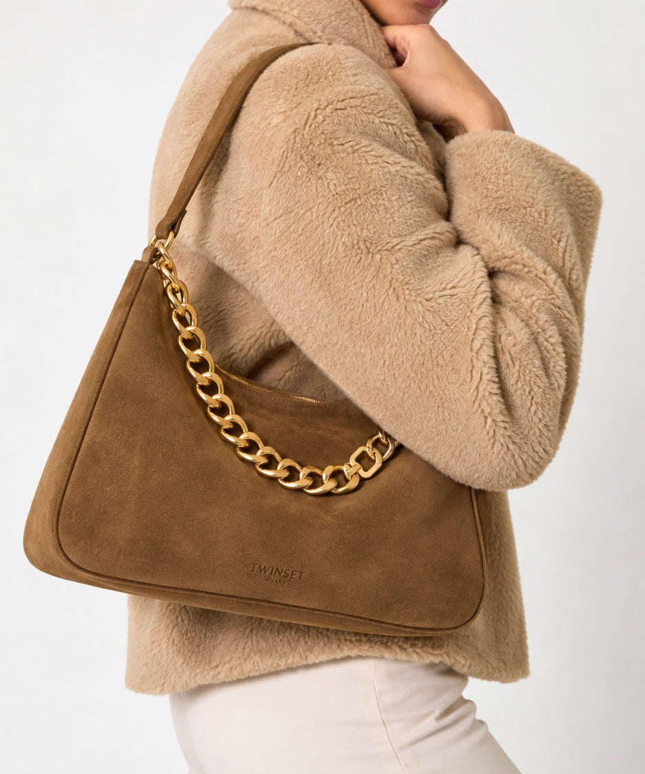 Borsa Hobo Liliane in Pelle Scamosciata Twinset