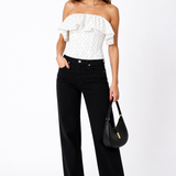 Zillah White Dot Top