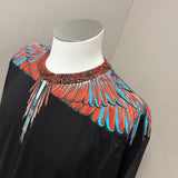 T-Shirt Uomo County of Milan Nera con Stampa Ali Multicolor