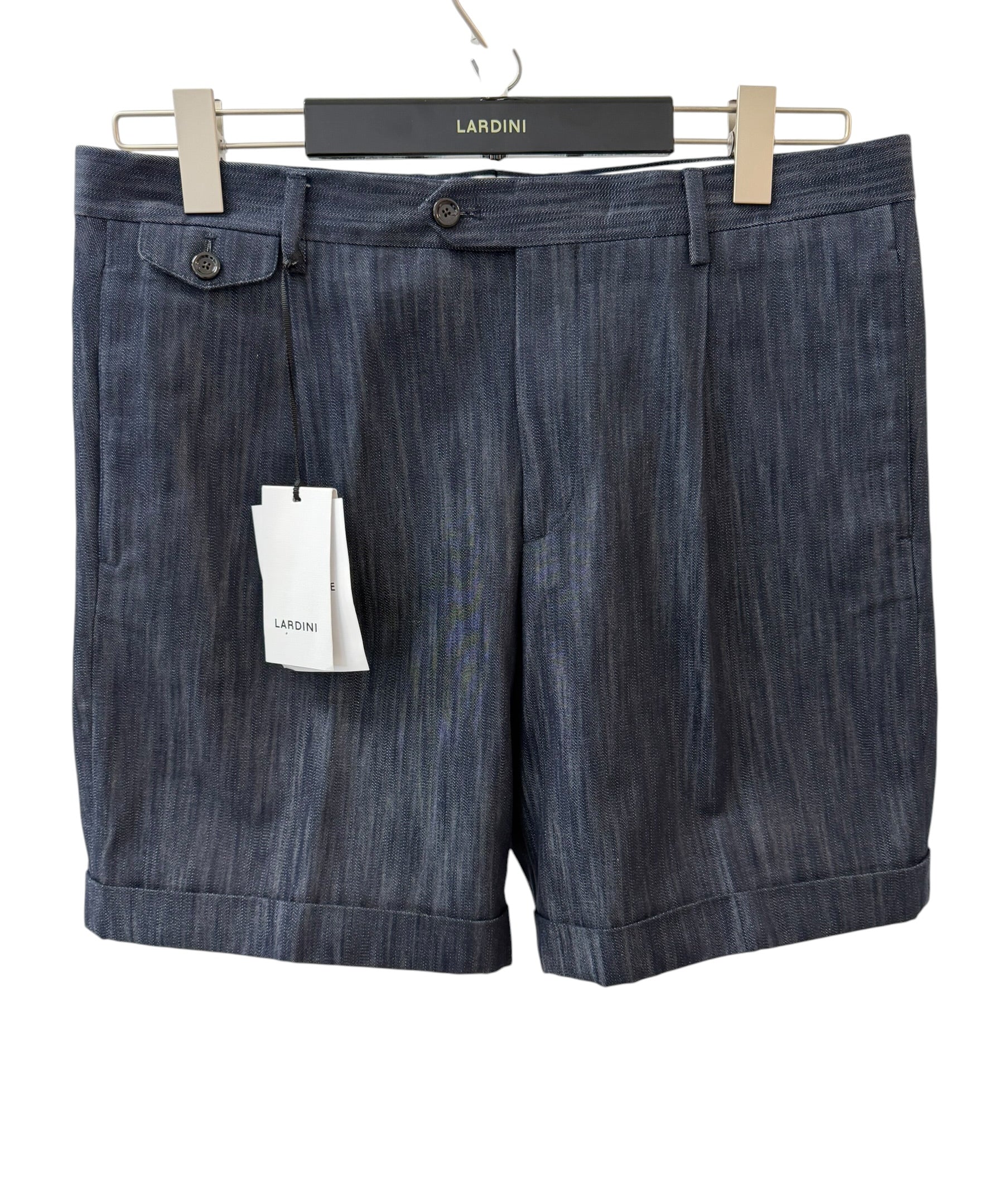 Lardini Cotton Denim Bermuda Shorts - Size 50 - Medium Washed Blue