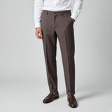 Berwich – Pantalone Sartoriale una Pinces in Misto Lana Stretch con Risvolto – Marrone Cioccolato
