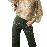 GAëLLE Paris Embellished Denim Trousers