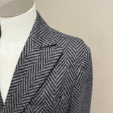 Barba Napoli Cappotto Spiegato in Pura Lana Spcontento Grigio e Blu
