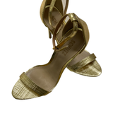 Gold leather sandals