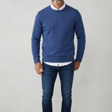 Maglione Girocollo Filippo De Laurentiis in Lana Merino e Cashmere – Blu Inchiostro (Tg. 48)