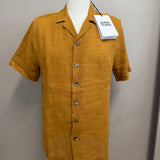 Camicia Alpha Studio in Puro Lino – Color Senape (Taglia 50)