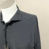 Yes-Zee Camicia Slim Fit in Tessuto Tecnico Stretch Nero