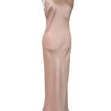 Powder pink satin long dress