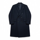 Lardini Double-Breasted Wool Coat - Midnight Blue