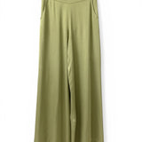 Sage green viscose palazzo trousers