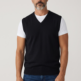 Gilet Uomo Gran Sasso in Lana Vergine Extrafine Merinos - Nero | Made in Italy taglia M (48)