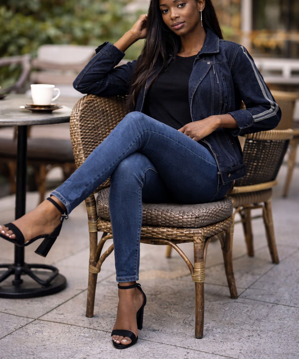 Gaelle Blue Denim Skinny Jeans