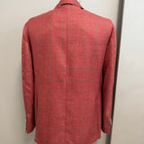 Giacca Barba Napoli Handmade - Lino, Seta e Lana - Rosso Melange - Taglia 50